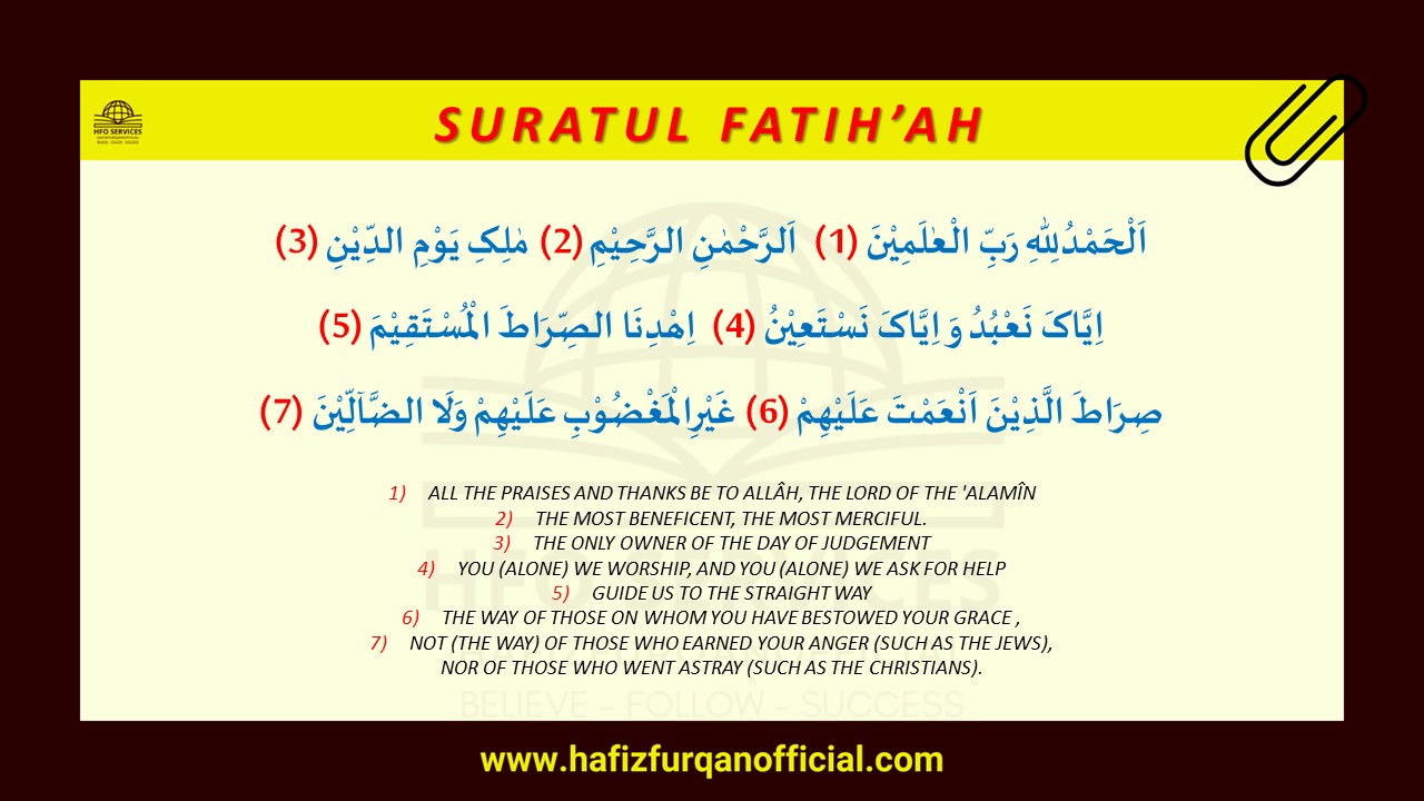 Suratul Fatihah Translation